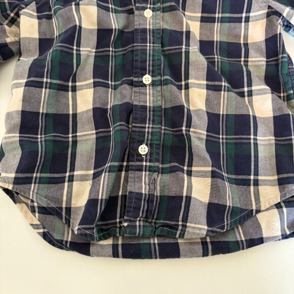 Ralph Lauren boys button down check plaid dress shirt Toddler 2T Blue Green - Picture 5 of 9